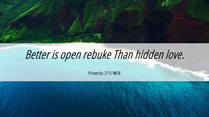 Picture 06 - Proverbs 27:5 WEB Desktop Wallpaper - Better is open rebuke Than hidden - Desktop Bible Verse Wallpaper