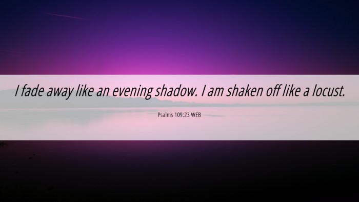 Picture 06 - Psalms 109:23 WEB Desktop Wallpaper - I fade away like an evening shadow. I am shaken - Desktop Bible Verse Wallpaper