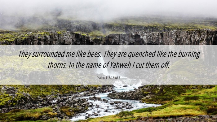 Picture 06 - Psalms 118:12 WEB Desktop Wallpaper - They surrounded me like bees. They are quenched - Desktop Bible Verse Wallpaper