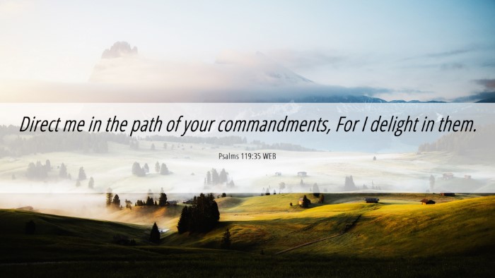 Picture 06 - Psalms 119:35 WEB Desktop Wallpaper - Direct me in the path of your commandments, For I - Desktop Bible Verse Wallpaper