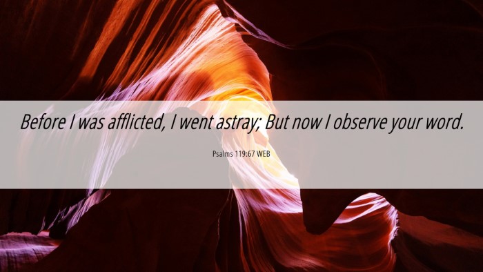 Picture 06 - Psalms 119:67 WEB Desktop Wallpaper - Before I was afflicted, I went astray; But now I - Desktop Bible Verse Wallpaper