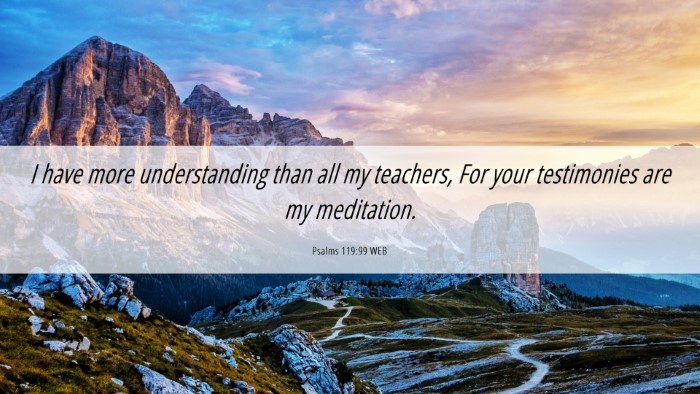 Picture 06 - Psalms 119:99 WEB Desktop Wallpaper - I have more understanding than all my teachers, - Desktop Bible Verse Wallpaper