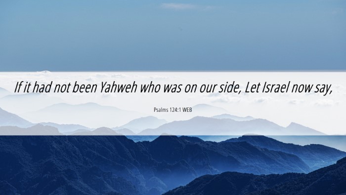 Picture 06 - Psalms 124:1 WEB Desktop Wallpaper - If it had not been Yahweh who was on our side, - Desktop Bible Verse Wallpaper