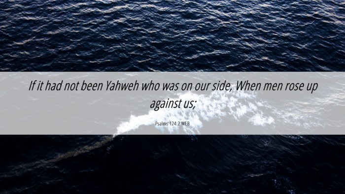Picture 06 - Psalms 124:2 WEB Desktop Wallpaper - If it had not been Yahweh who was on our side, - Desktop Bible Verse Wallpaper