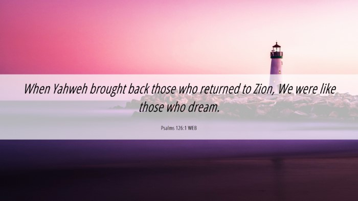 Picture 06 - Psalms 126:1 WEB Desktop Wallpaper - When Yahweh brought back those who returned to - Desktop Bible Verse Wallpaper