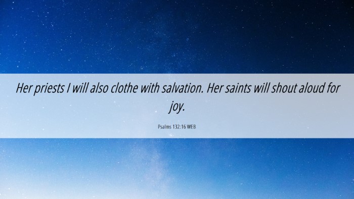 Picture 06 - Psalms 132:16 WEB Desktop Wallpaper - Her priests I will also clothe with salvation. - Desktop Bible Verse Wallpaper