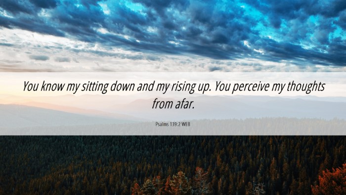 Picture 06 - Psalms 139:2 WEB Desktop Wallpaper - You know my sitting down and my rising up. You - Desktop Bible Verse Wallpaper