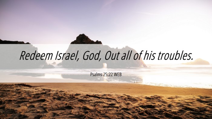 Picture 06 - Psalms 25:22 WEB Desktop Wallpaper - Redeem Israel, God, Out all of his - Desktop Bible Verse Wallpaper