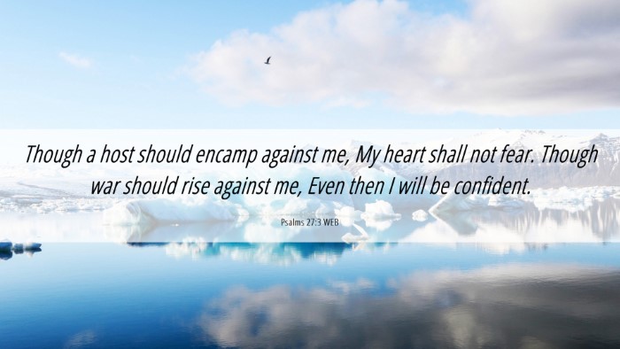 Picture 06 - Psalms 27:3 WEB Desktop Wallpaper - Though a host should encamp against me, My heart - Desktop Bible Verse Wallpaper