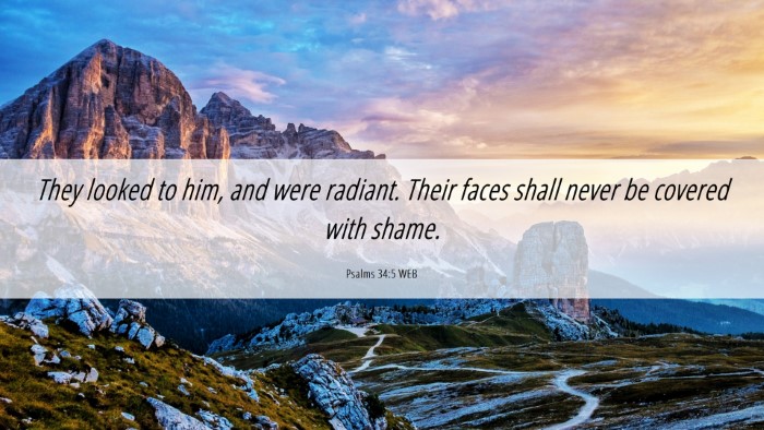 Picture 06 - Psalms 34:5 WEB Desktop Wallpaper - They looked to him, and were radiant. Their faces - Desktop Bible Verse Wallpaper