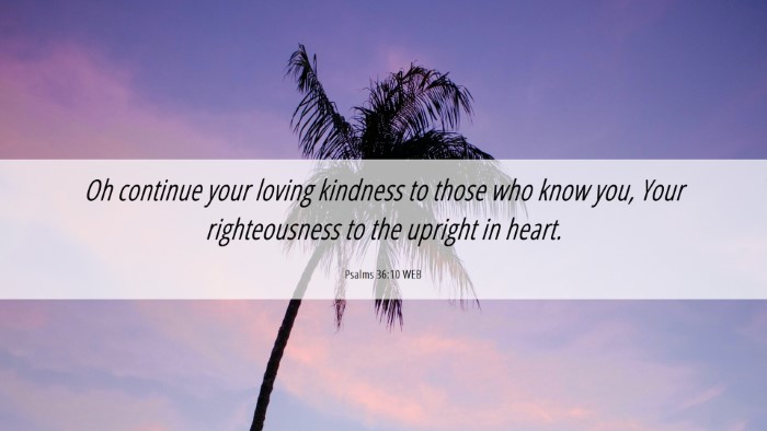 Picture 06 - Psalms 36:10 WEB Desktop Wallpaper - Oh continue your loving kindness to those who - Desktop Bible Verse Wallpaper