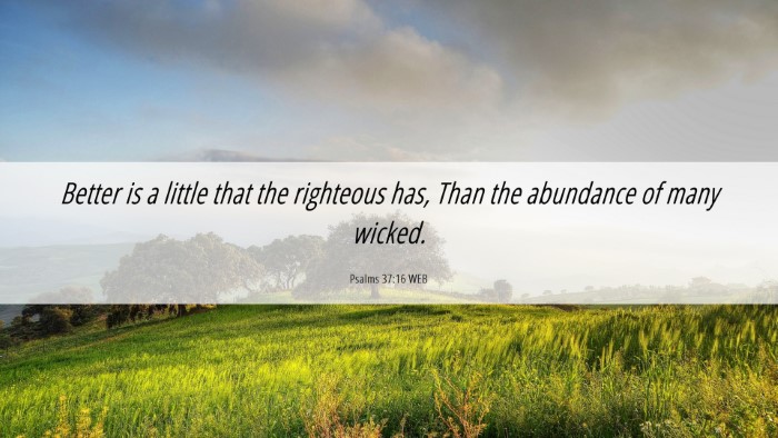 Picture 06 - Psalms 37:16 WEB Desktop Wallpaper - Better is a little that the righteous has, Than - Desktop Bible Verse Wallpaper