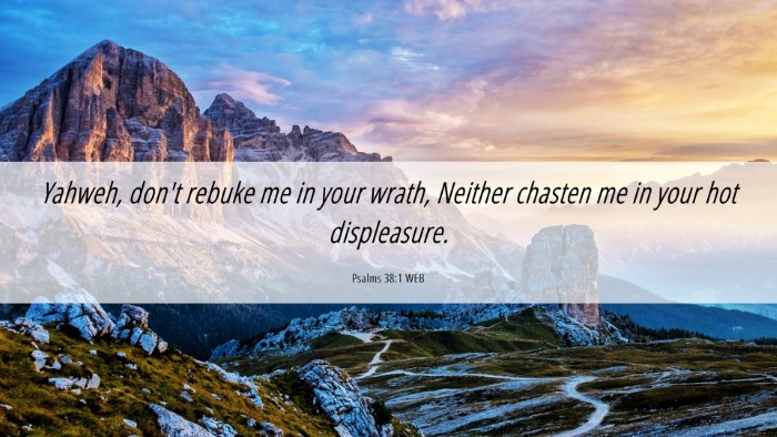 Picture 06 - Psalms 38:1 WEB Desktop Wallpaper - Yahweh, don't rebuke me in your wrath, Neither - Desktop Bible Verse Wallpaper