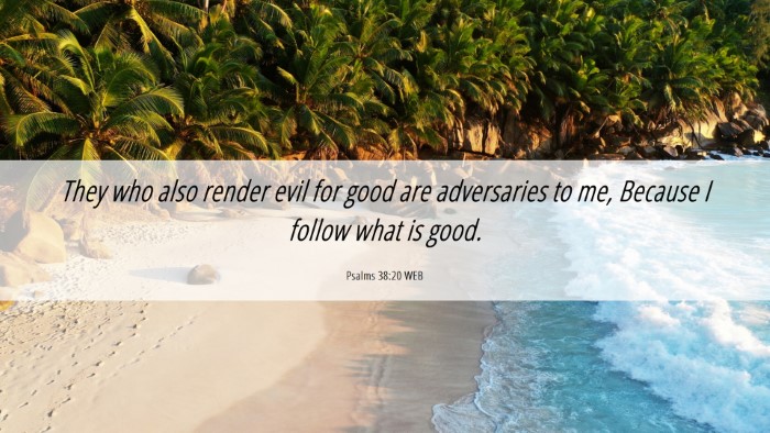 Picture 06 - Psalms 38:20 WEB Desktop Wallpaper - They who also render evil for good are - Desktop Bible Verse Wallpaper