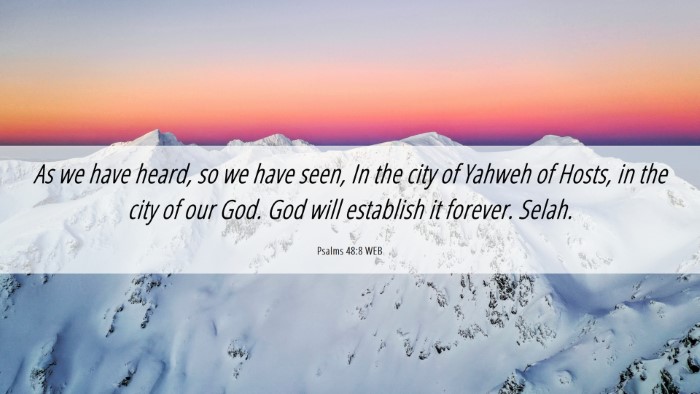 Picture 06 - Psalms 48:8 WEB Desktop Wallpaper - As we have heard, so we have seen, In the city of - Desktop Bible Verse Wallpaper