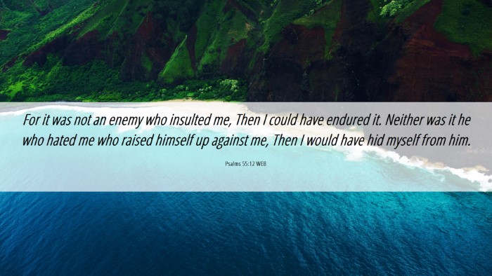 Picture 06 - Psalms 55:12 WEB Desktop Wallpaper - For it was not an enemy who insulted me, Then I - Desktop Bible Verse Wallpaper