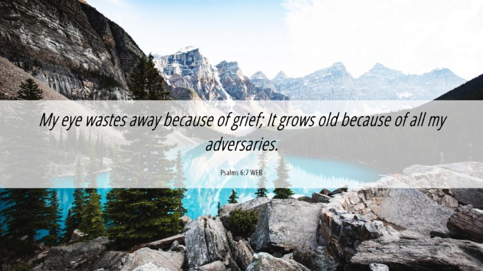 Picture 06 - Psalms 6:7 WEB Desktop Wallpaper - My eye wastes away because of grief; It grows old - Desktop Bible Verse Wallpaper