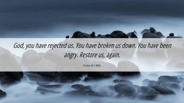 Picture 06 - Psalms 60:1 WEB Desktop Wallpaper - God, you have rejected us. You have broken us - Desktop Bible Verse Wallpaper