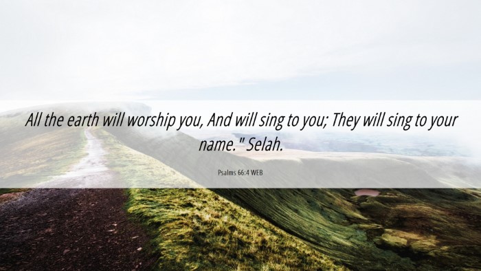 Picture 06 - Psalms 66:4 WEB Desktop Wallpaper - All the earth will worship you, And will sing to - Desktop Bible Verse Wallpaper