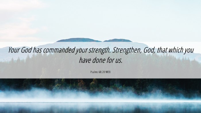 Picture 06 - Psalms 68:28 WEB Desktop Wallpaper - Your God has commanded your strength. Strengthen, - Desktop Bible Verse Wallpaper