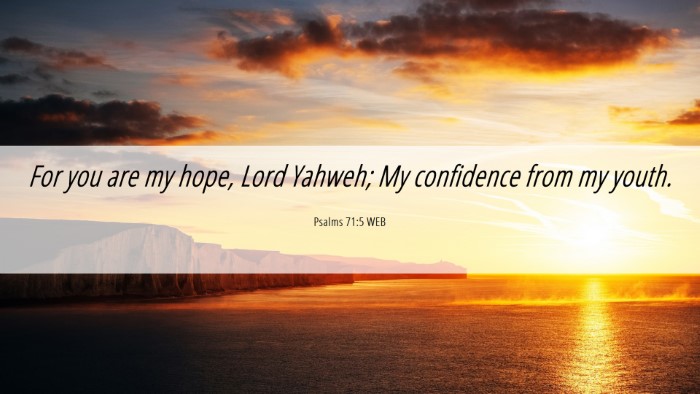 Picture 06 - Psalms 71:5 WEB Desktop Wallpaper - For you are my hope, Lord Yahweh; My confidence - Desktop Bible Verse Wallpaper