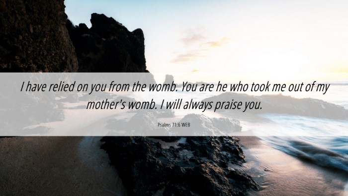 Picture 06 - Psalms 71:6 WEB Desktop Wallpaper - I have relied on you from the womb. You are he - Desktop Bible Verse Wallpaper