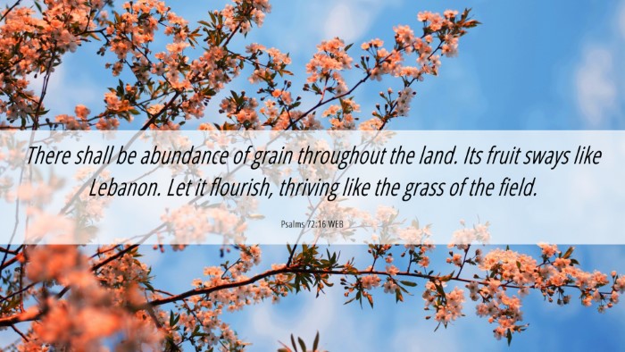 Picture 06 - Psalms 72:16 WEB Desktop Wallpaper - There shall be abundance of grain throughout the - Desktop Bible Verse Wallpaper