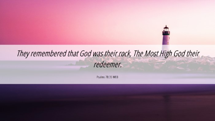 Picture 06 - Psalms 78:35 WEB Desktop Wallpaper - They remembered that God was their rock, The Most - Desktop Bible Verse Wallpaper