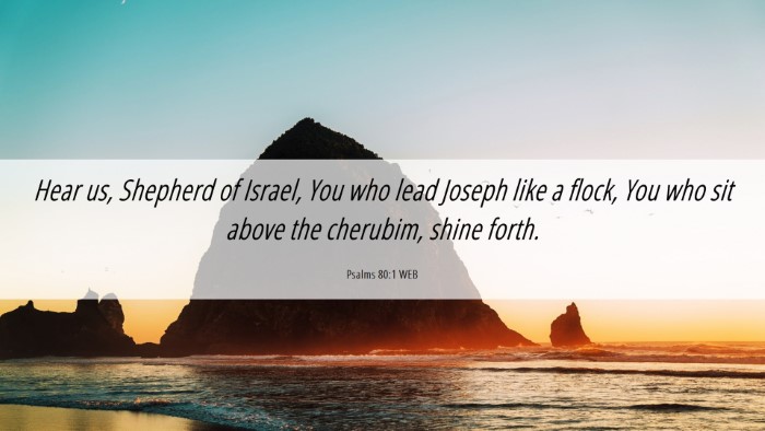 Picture 06 - Psalms 80:1 WEB Desktop Wallpaper - Hear us, Shepherd of Israel, You who lead Joseph - Desktop Bible Verse Wallpaper