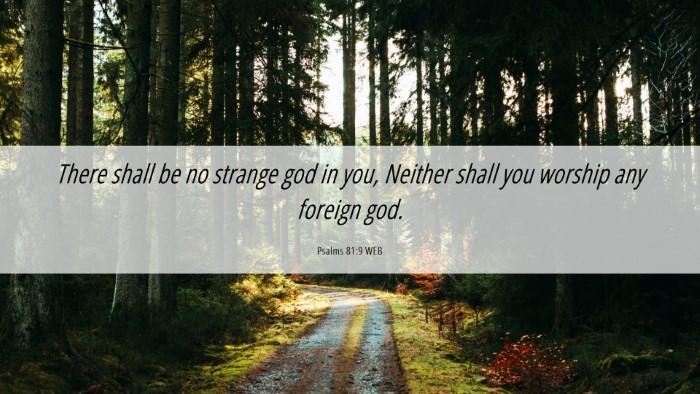 Picture 06 - Psalms 81:9 WEB Desktop Wallpaper - There shall be no strange god in you, Neither - Desktop Bible Verse Wallpaper