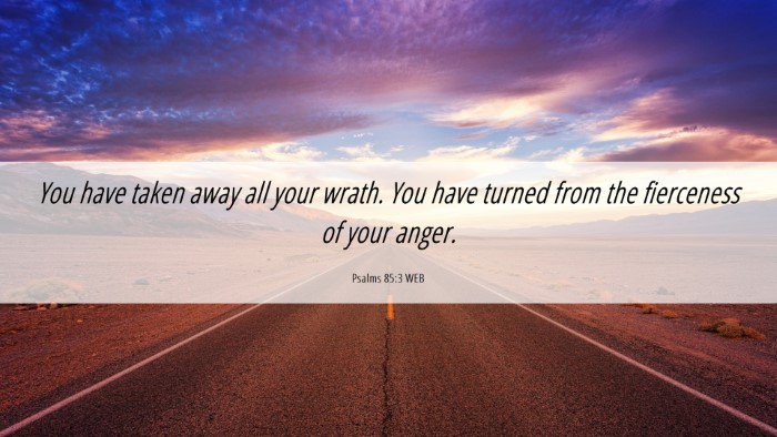 Picture 06 - Psalms 85:3 WEB Desktop Wallpaper - You have taken away all your wrath. You have - Desktop Bible Verse Wallpaper