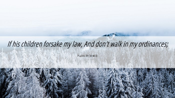 Picture 06 - Psalms 89:30 WEB Desktop Wallpaper - If his children forsake my law, And don't walk in - Desktop Bible Verse Wallpaper