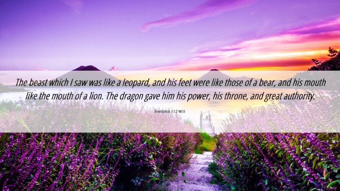 Picture 06 - Revelation 13:2 WEB Desktop Wallpaper - The beast which I saw was like a leopard, and his - Desktop Bible Verse Wallpaper