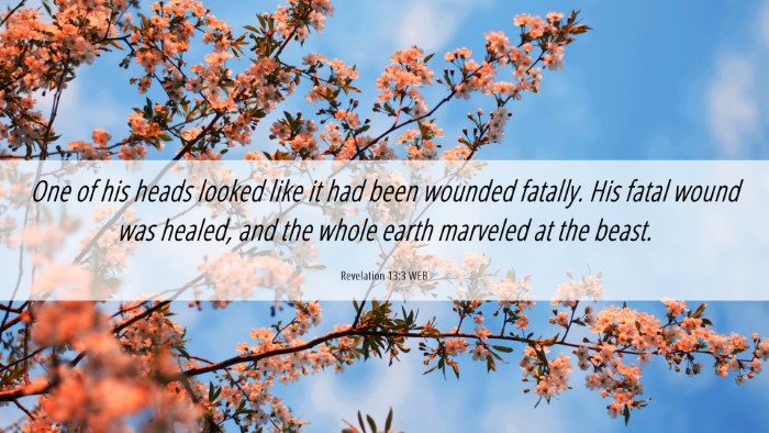 Picture 06 - Revelation 13:3 WEB Desktop Wallpaper - One of his heads looked like it had been wounded - Desktop Bible Verse Wallpaper