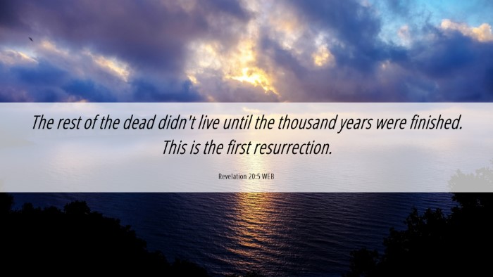 Picture 06 - Revelation 20:5 WEB Desktop Wallpaper - The rest of the dead didn't live until the - Desktop Bible Verse Wallpaper