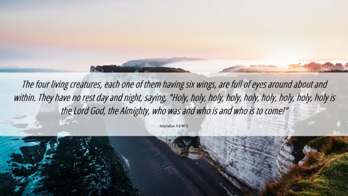 Picture 06 - Revelation 4:8 WEB Desktop Wallpaper - The four living creatures, each one of them - Desktop Bible Verse Wallpaper