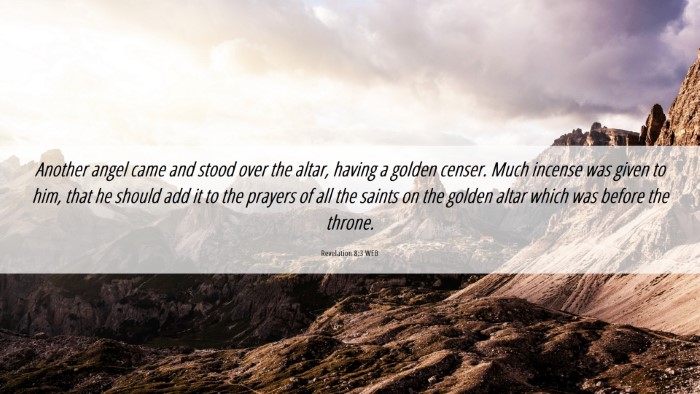 Picture 06 - Revelation 8:3 WEB Desktop Wallpaper - Another angel came and stood over the altar, - Desktop Bible Verse Wallpaper