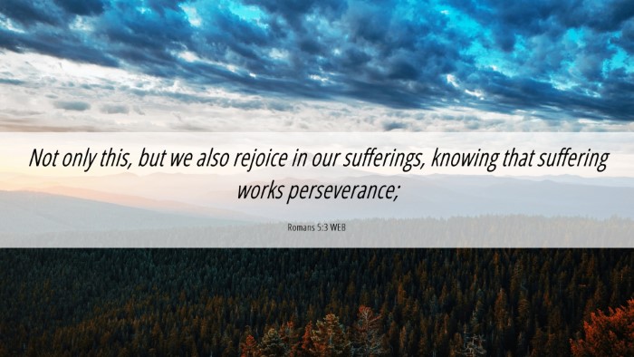 Picture 06 - Romans 5:3 WEB Desktop Wallpaper - Not only this, but we also rejoice in our - Desktop Bible Verse Wallpaper