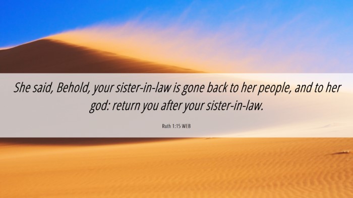 Picture 06 - Ruth 1:15 WEB Desktop Wallpaper - She said, Behold, your sister-in-law is gone back - Desktop Bible Verse Wallpaper
