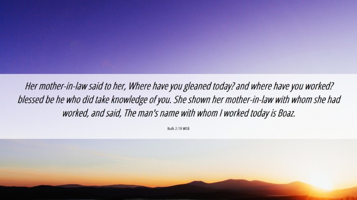 Picture 06 - Ruth 2:19 WEB Desktop Wallpaper - Her mother-in-law said to her, Where have you - Desktop Bible Verse Wallpaper