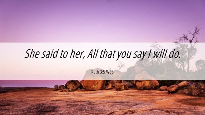 Picture 06 - Ruth 3:5 WEB Desktop Wallpaper - She said to her, All that you say I will - Desktop Bible Verse Wallpaper