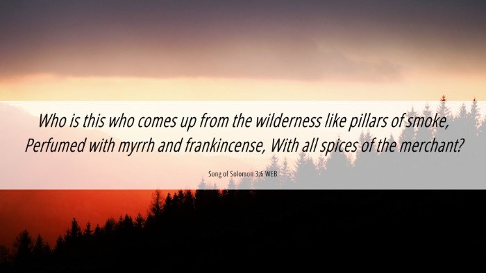 Picture 06 - Song of Solomon 3:6 WEB Desktop Wallpaper - Who is this who comes up from the wilderness like - Desktop Bible Verse Wallpaper