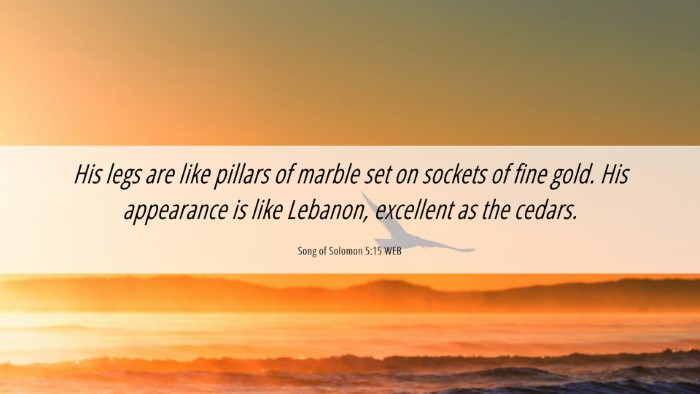 Picture 06 - Song of Solomon 5:15 WEB Desktop Wallpaper - His legs are like pillars of marble set on - Desktop Bible Verse Wallpaper