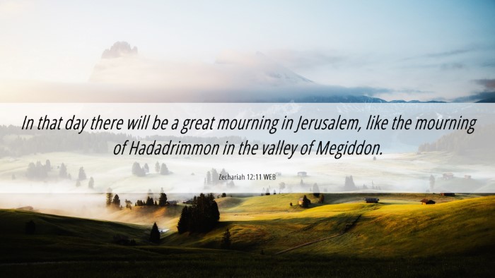 Picture 06 - Zechariah 12:11 WEB Desktop Wallpaper - In that day there will be a great mourning in - Desktop Bible Verse Wallpaper