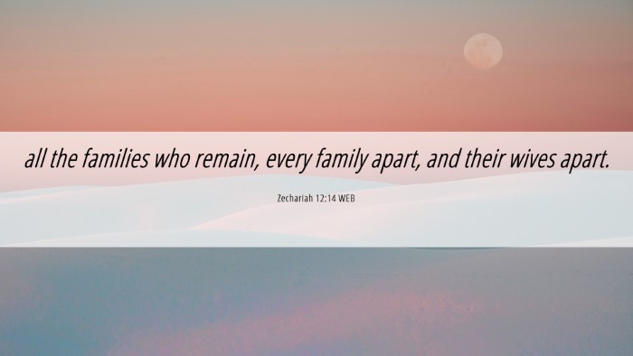 Picture 06 - Zechariah 12:14 WEB Desktop Wallpaper - all the families who remain, every family apart, - Desktop Bible Verse Wallpaper