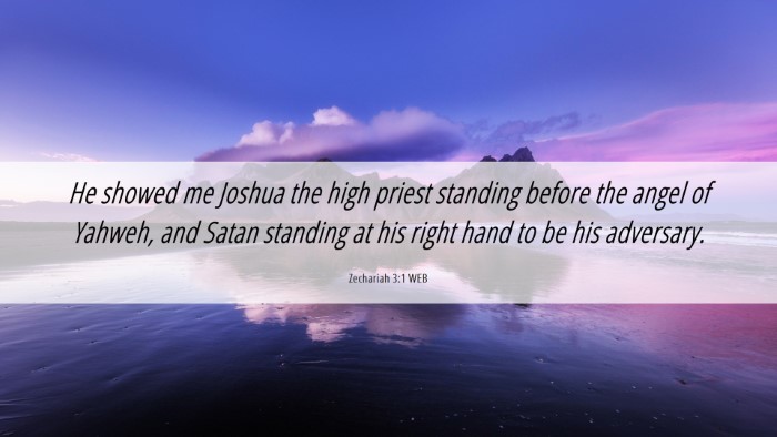 Picture 06 - Zechariah 3:1 WEB Desktop Wallpaper - He showed me Joshua the high priest standing - Desktop Bible Verse Wallpaper