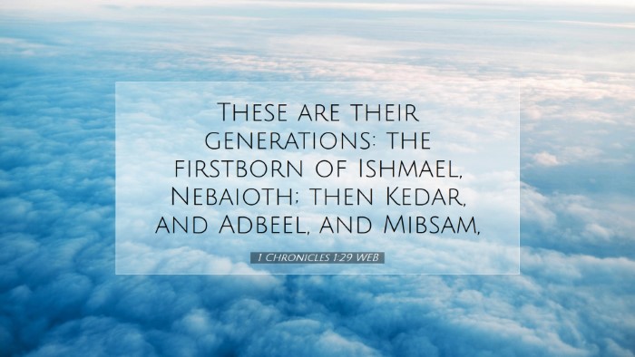 Picture 07 - 1 Chronicles 1:29 WEB Desktop Wallpaper - These are their generations: the firstborn of - Desktop Bible Verse Wallpaper