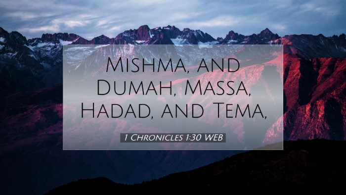 Picture 07 - 1 Chronicles 1:30 WEB Desktop Wallpaper - Mishma, and Dumah, Massa, Hadad, and - Desktop Bible Verse Wallpaper