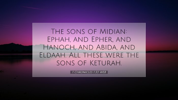 Picture 07 - 1 Chronicles 1:33 WEB Desktop Wallpaper - The sons of Midian: Ephah, and Epher, and Hanoch, - Desktop Bible Verse Wallpaper