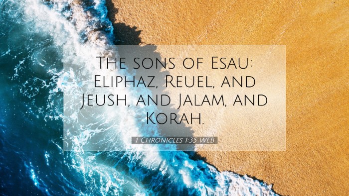 Picture 07 - 1 Chronicles 1:35 WEB Desktop Wallpaper - The sons of Esau: Eliphaz, Reuel, and Jeush, and - Desktop Bible Verse Wallpaper